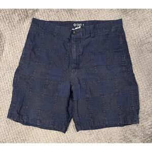 Men's Patchwork Corduroy Navy Blue Casual Shorts Size 38